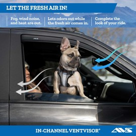 Auto Ventshade [AVS] In-Channel Rain Guards For 1999 - 2016 Ford F-250/F-350/F-450/F-550 Super Duty, SUPERCREW ONLY | Window Vent Visors, 4 pcs. - Smoke | 194953