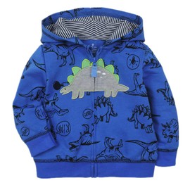 Toddler Jackets Dinosaur Clothes for Boys Long Sleeve Zipper Cartoon Dino Hooded Hoodies for Kids blue-3007 130/6T