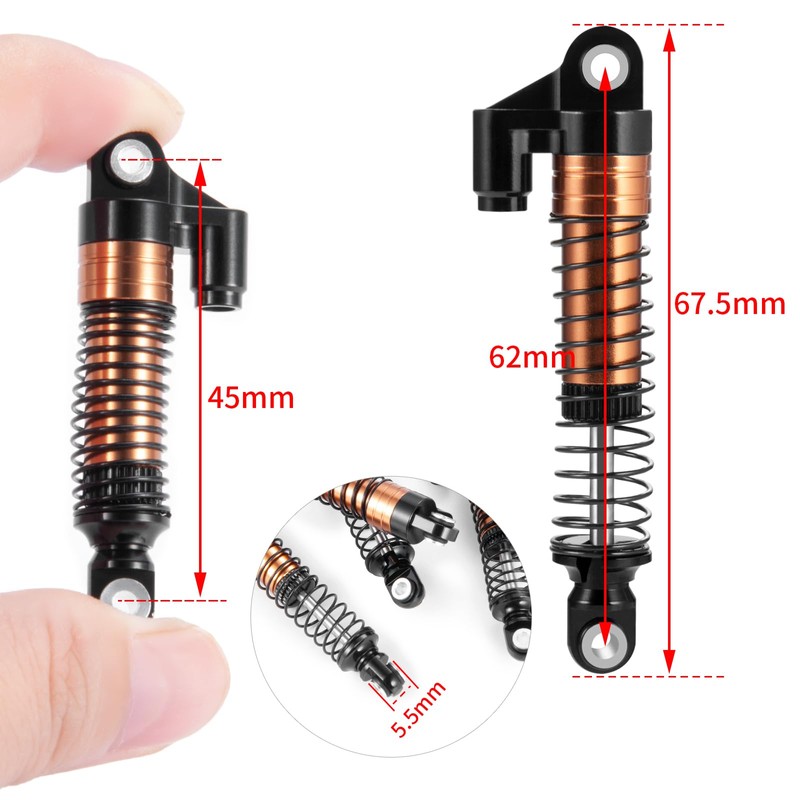 AXSPEED 62mm Shocks Kits 4pcs Adjustable Shock Absorber Damper for