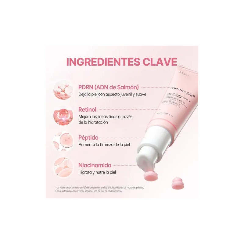 Medicube Crema Ojos Antiedad Iluminadora Pdrn Péptido 30ml
