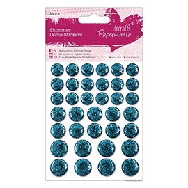 Papermania Shimmer Dome Stickers - Teal - 36 Pieces One Size