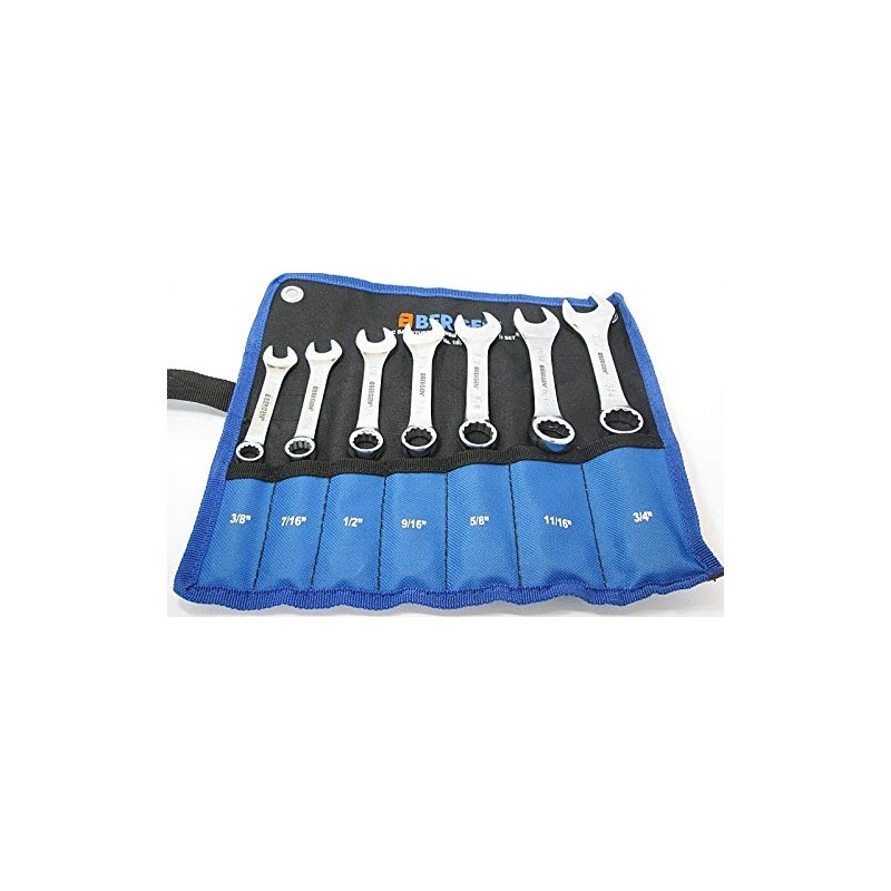 Bergen 7pc SAE AF Stubby Combination Wrench Set B1850