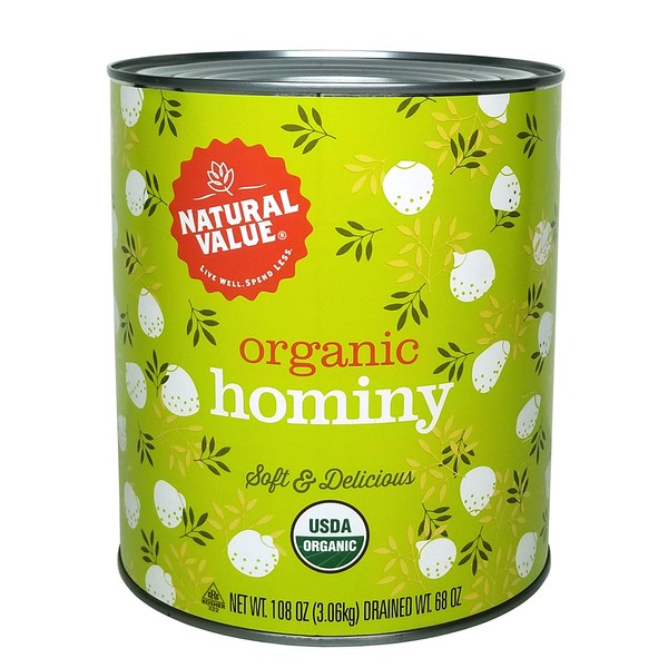 Natural Value Organic Hominy, 108 Oz