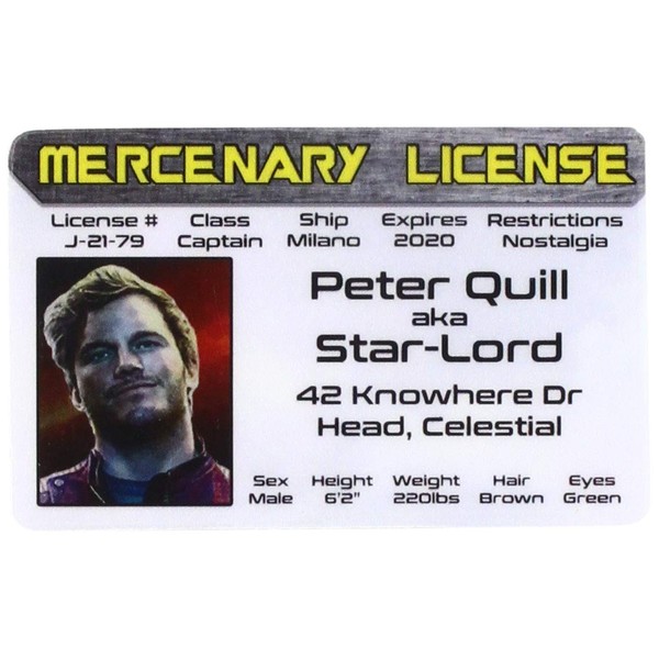 Signs 4 Fun Ncbidsl Star Lord's Driver's License