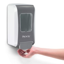 Provon FMX-20 Push-Style Dispenser, White/Gray, for 2000 mL Provon FMX-20 Foam or Shower Soap Refills (Pack of 1) - 5277-06