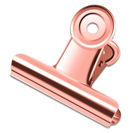 10 Pack Large Metal Hinge Clips 2.5 Inches Bull Hinge Paper Clips Bulldog Clips for Crafts, Photo, Drawing, Food Bags at Home, Office, School, Shop, Rose Gold, 63mm