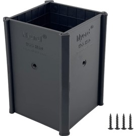 Myard Post Sleeve Post Protector Protects Mailbox, Deck & Fence Posts from Lawn, Grass & Yard Maintenance Equipment – Fits Wood & Metal Posts – No Tools, Screws or Nails Needed (4" x 4" x 6", Black)