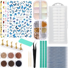 Eseres Acrylic Nail Art Kits for Beginner Nail Design Kit Pre-shaped Clear Full Cover False Nails for Nail Tools Kit