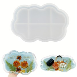 Cloud Shape Silicone Tray Mold, Silicone Resin Tray Molds for Jewelry Trinket Dish Storage Container,Tray Molds for Resin, Clay, Gypsum,Concrete
