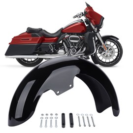 Bravema Motorcycle 17 inches Front Fender, Wheels Wrap Front Fender Fit for Harley Touring Road King Road Glide Electra Glide Street Glide (Gloss Black)