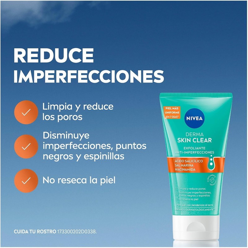 NIVEA Derma Skin Clear Gel Exfoliante Anti-imperfecciones 150 ml con