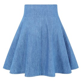 IDEALSANXUN Mini Skirts for Women 2024 Y2K Fashion Fall Kawaii Short Goth Denim Skirt(Denim Light Blue, L)