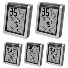 AcuRite 00613 Indoor Thermometer & Hygrometer with Humidity Gauge, 3" H x 2.5" W x 1.3" D - Pack 5
