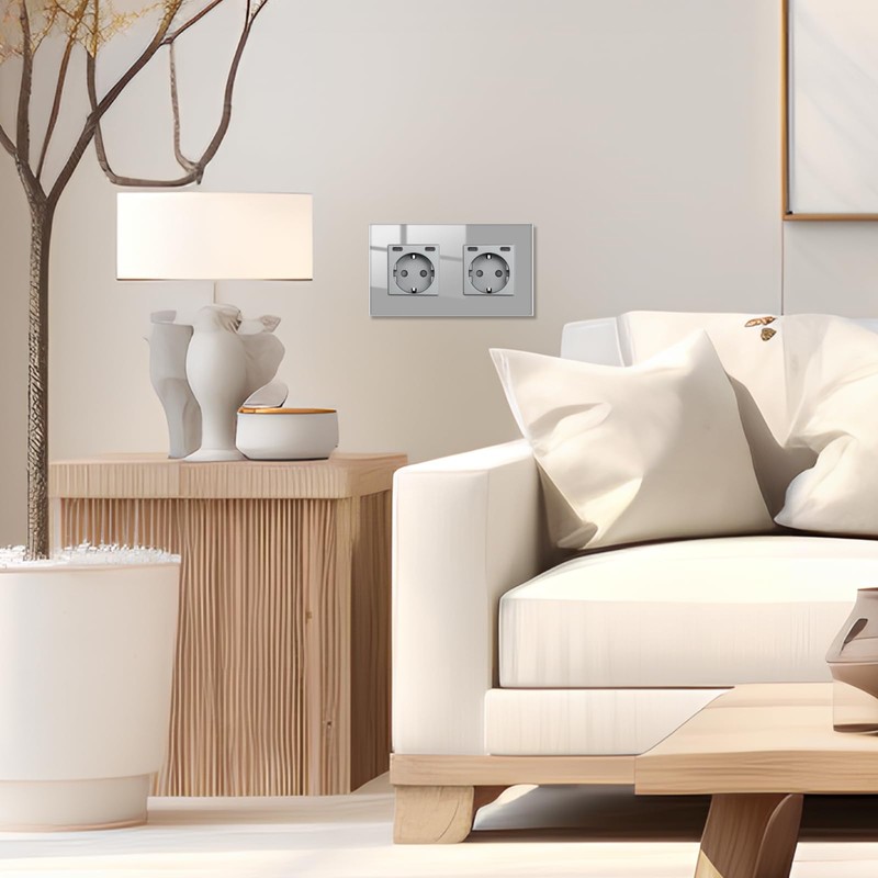 JIMEIDA Socket Grey with USB C 20 W Double Fast