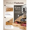 Tinamo Acacia Wood K Cup Organizer Coffee Pod Storage Box,