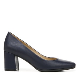 Naturalizer Womens Warner Square Toe Block Heel Pump,French Navy Blue,7 Wide