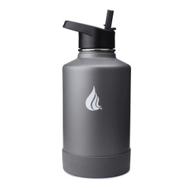 HYDRO CELL Protective Silicone Bottom Boot for 40oz, 32oz, 24oz, 18oz, 14oz Stainless Steel Insulated Water Bottles, Anti-Slip Sleeve Cover, Bottom Boot (Gray 64oz)