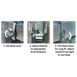 Hangman Brick Hangers Clamps Outdoor Heavy Duty 2-1/4' to 2-3/4' Brick Hooks 30lbs No Wall Damage: No Drill, Holes, Nails or Screws (2 Pack), Metal, (BH-1)