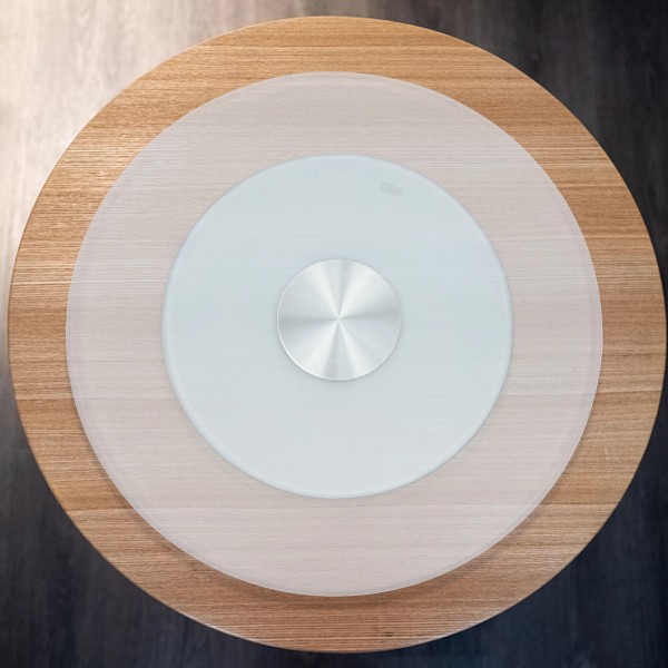 Unbranded 23.62inch Round Turntable, Tempered Glass Rotating Tray Serving Plate