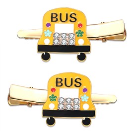 Teacher Hair Clips Funny School Bus Apple Book Blackboard Math Symbol Hairpins Back To School Teachers Appreciation Hair Accessory for Women Gilrs Student Teacher Gift (School Bus Hair Clip)