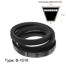 sourcing map B-1016 V-Belts Drive Belt 1016mm(40") Inner Girth 17mm Top Width B Section Rubber for Power Transmission