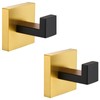 Angle Simple Towel Hook Black & Gold 2 Pack, 304