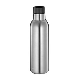cilio Deluxe Insulated Drinking Bottle, Stainless Steel Thermal Flask, 360° Drinking Cap, Double Wall System, Break-proof and Leak-Proof, 18 Hours Hot and 24 Hours Cold, 450 ml, Height: 23 cm,