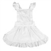 Princess Ruffles Hem Cotton Apron Adjust Waist Women Girl White