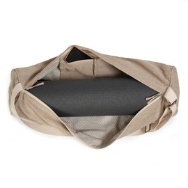 Yoga Studio Organic Cotton Two Toned Yoga Mat Bag with Adjustable Shoulder Strap and Pocket (Ecru)