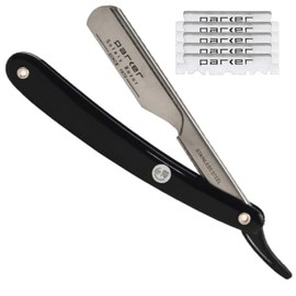 Parker PTB, Cuchilla de Carga Tipo Empuje, Maquinilla de Afeitar/Afeitadora de Borde Recto con Brazo de Cuchilla de Acero Inoxidable y 5 Cuchillas Par