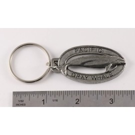 Grey Whale Keychain, M080KC, 2 Inch, Gray, Ocean, Watching, Nature, Gift, Metal