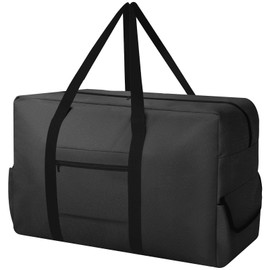 DSDCDJ Extra Large Travel Bag, Waterproof Transport Bag, Heavy Duty Carry Bag with Reinforced Handles, Foldable Tote Bag for Travel, Camping, Sports & Moving Boxes, Black, 70 x 30 x 45 cm