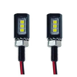 LAINLOY 2PCS Car LED License Plate Light, IP68 Waterproof License Lamps with Aluminum Light Holder, 12V Tag Screw Bolt LED Bulb for Car, Motorcycle, Truck, RV, ATV (Black shell - White light)