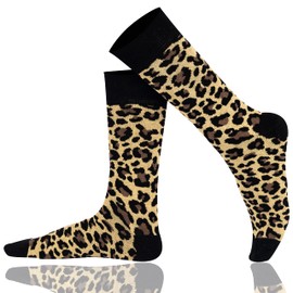 Mysocks Unisex ankle socks multi-design. - Brauner Leoparddruck, size: 40-45