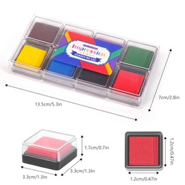 CraftyManor 8 Color Pigment Ink Pads for Stamps, Fingerprint Ink Pad for Kids Washable, Stamp Pad for Scrapbook Paper & Stamps for Classroom & Clothing Stamp & Letter Stamps, Archival Ink Pads