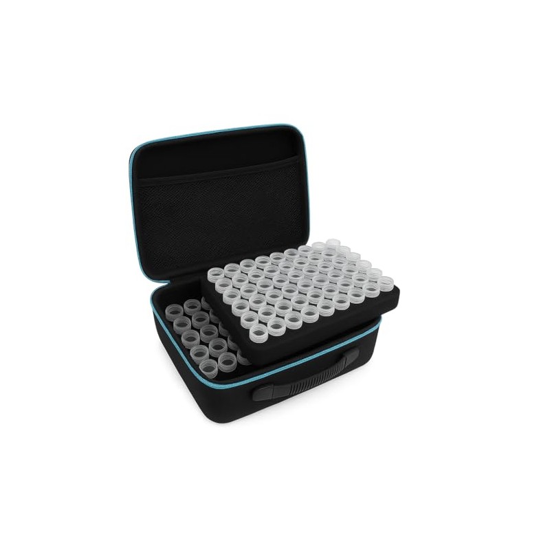 Seed Storage Organizer Box with 120 Slots and Plastic Bottles,