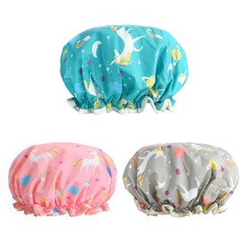 3 Pieces Gorros para Regadera Gorra de Baño Mujer Gorro de Baño de Microfibra para Mujeres y Niñas Gorra de Baño Impermeable Doble Capa