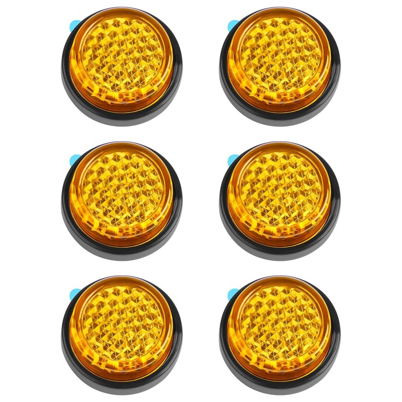 AYBUY 6Pcs Round Motorcycle Reflectors, Stick-on Safety Reflectors, 24mm Mini