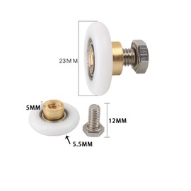 4Pcs Shower Door Rollers Runners Wheels,Roller Diameter 19/23/25mm for The Bathroom Pan Glass Sliding Door Pulleys/Runners/Wheels (20)