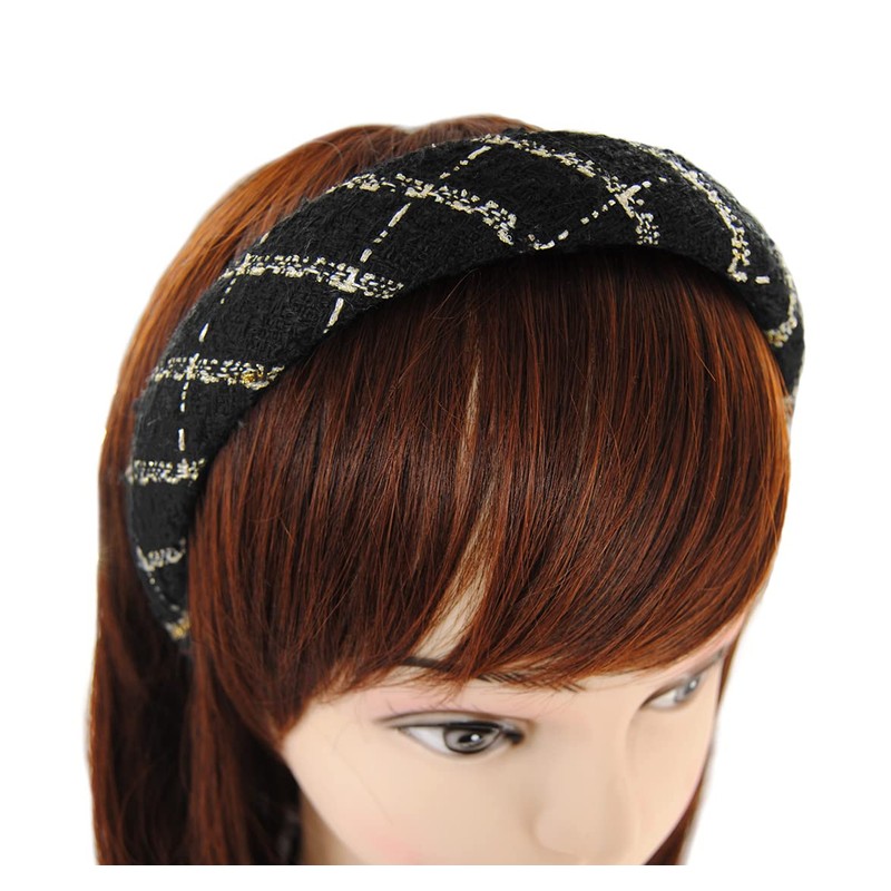 axy Wide Headband with Tweed Fabric Padded - Beautiful Women's
