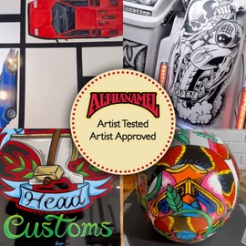 Alpha 6 Alphanamel - Alpha Orange - Enamel Paint for Pinstriping, Sign Painting, Lettering, Fine Art, 36 Colors, Multiple Sizes, 8 oz