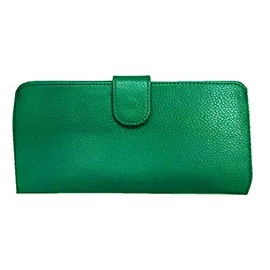 11 Colors, 3 Designs, Thin, Stylish, Slim Long Wallet, Ultra Lightweight (Approx. 1.8 oz (50 g), Thin Long Wallet with Coin Purse, Cute and Colorful Design, No Bulk, Unisex, Saifu, green