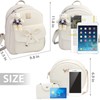 K.E.J. Cute Mini Backpack Bowknot Leather Backpack 3-PCS Small Backpack