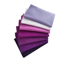 Qililandiy 7Pcs 1.4mm Thick Soft Felt Fabric Sheet Assorted Colors Felt Pack DIY Craft Sewing Squares Nonwoven Patchwork 45x45cm 7 Colors (Purple)