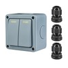 Outdoor Light Switch IP66 Weatherproof, USUPERINK 2 Gang 2 Way