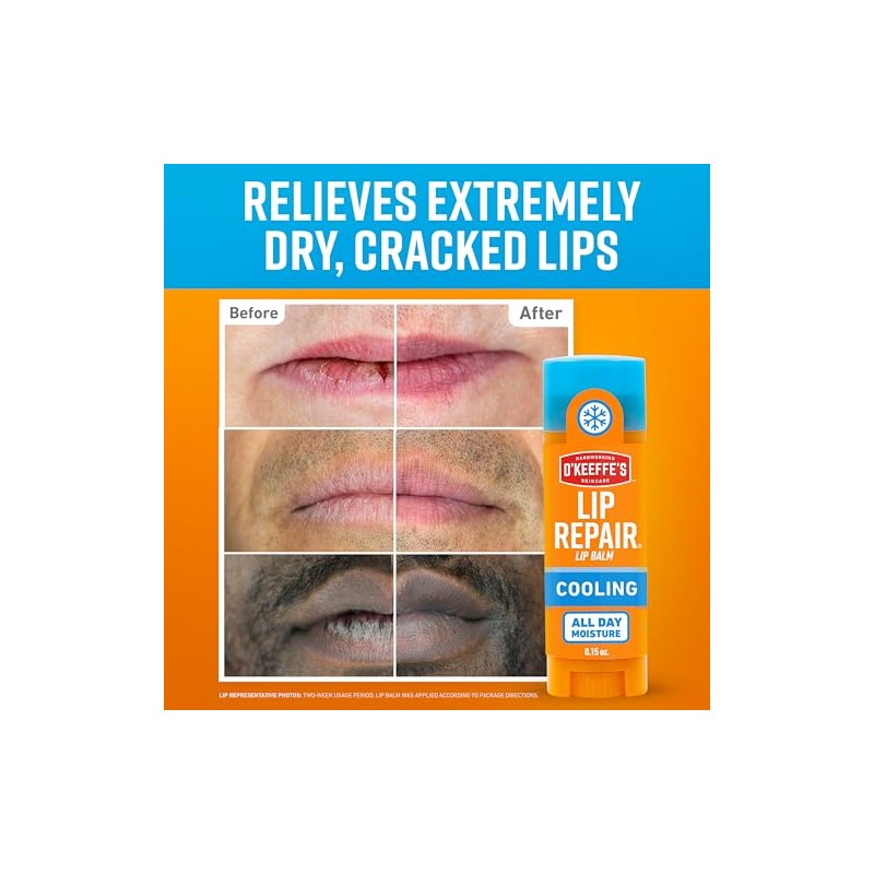 O'Keeffe's Lápiz labial reparador, protector e hidratante, paquete de 4