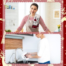 Bencailor 6 Pcs Christmas Kitchen Decor Kitchen Towel Oven Mitts and Potholder Set Buffalo Plaid Gnome Pot Holder Dish Towel Heat Resistant Hot Pad for Cooking (Tree)