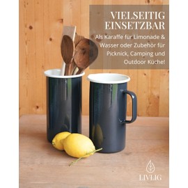 LIVLIG Enamel Jug 2 L I for Camping, Picnic, Outdoor Kitchen, Decorative Purposes, Anthracite