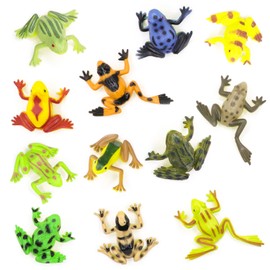 Darovly 36Pcs Realistic Frogs Animal Frog Bullfrog Model Plastic Frogs Toy Figures for Game Party Favor Home Garden Decor or Gifts(12 Different Types