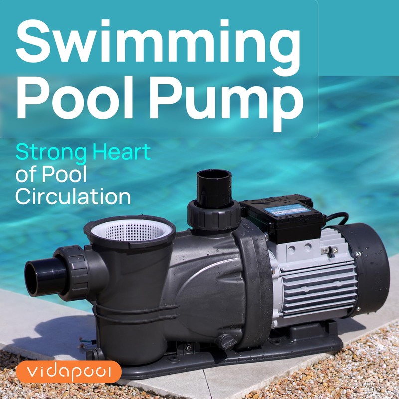 VIDAPOOL In/Above Ground Pool Pump, Self Primming High Flow (Single